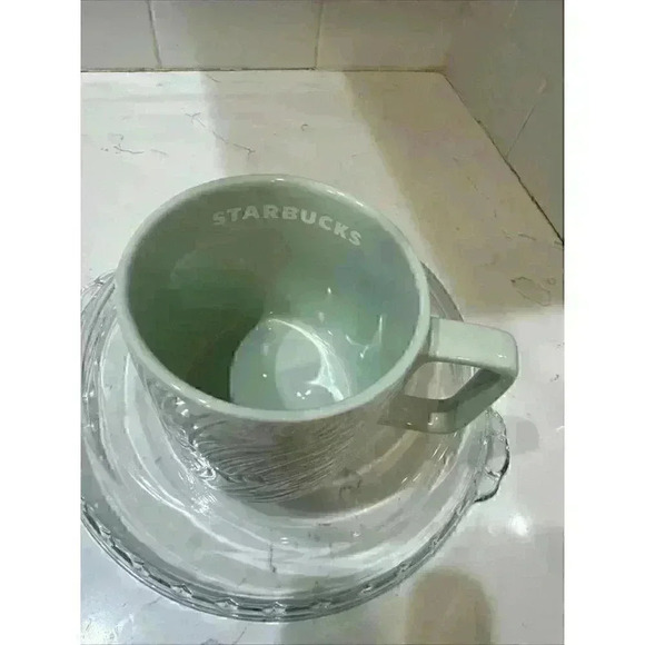 2022 Starbucks Light Green Mint Jade Leaf Marble Embossed Spring Limited 14 oz - Picture 13 of 14